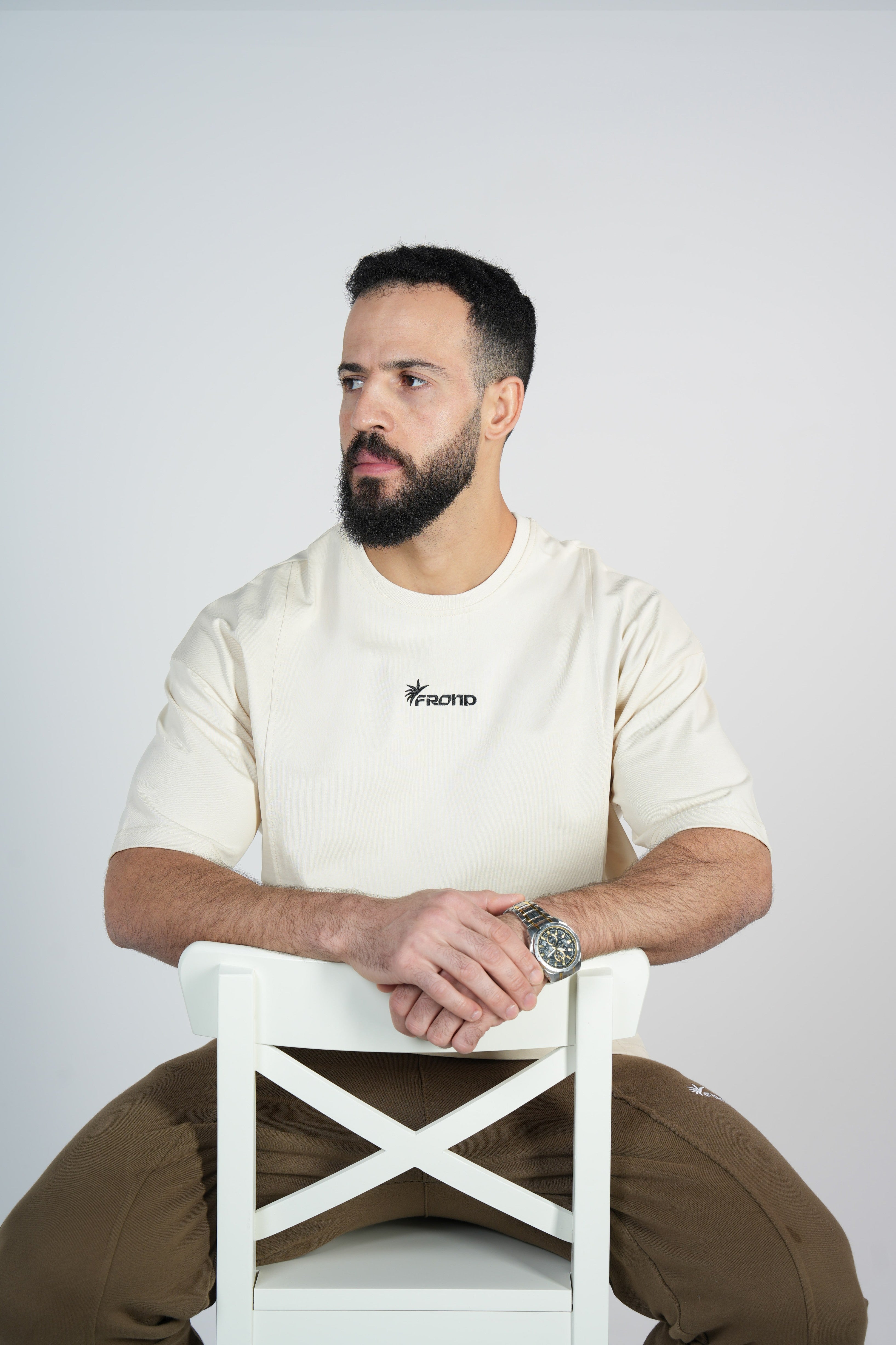 Rooted Oversized Tee | Cream Off-White