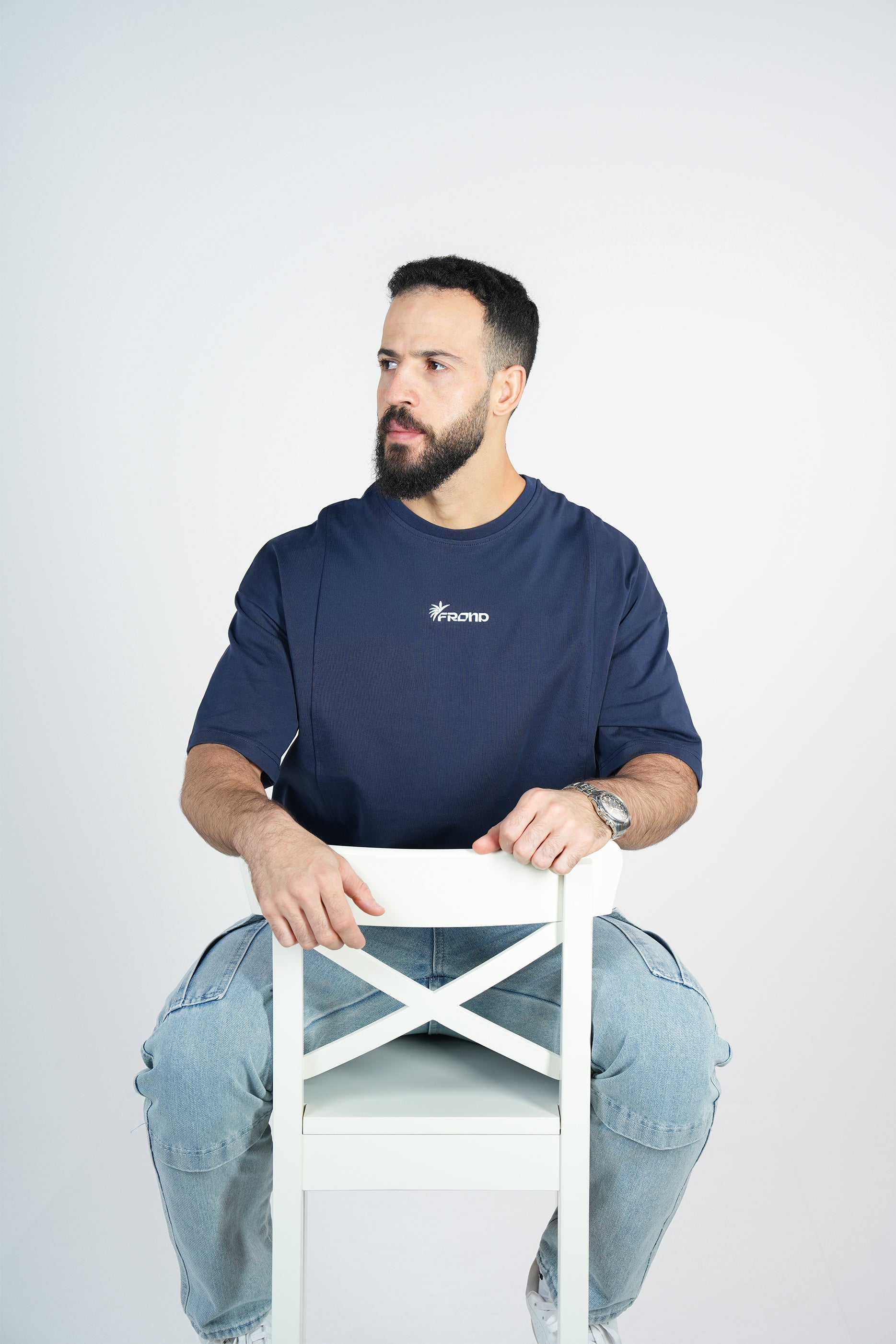 Rooted Oversized Tee | Midnight Navy