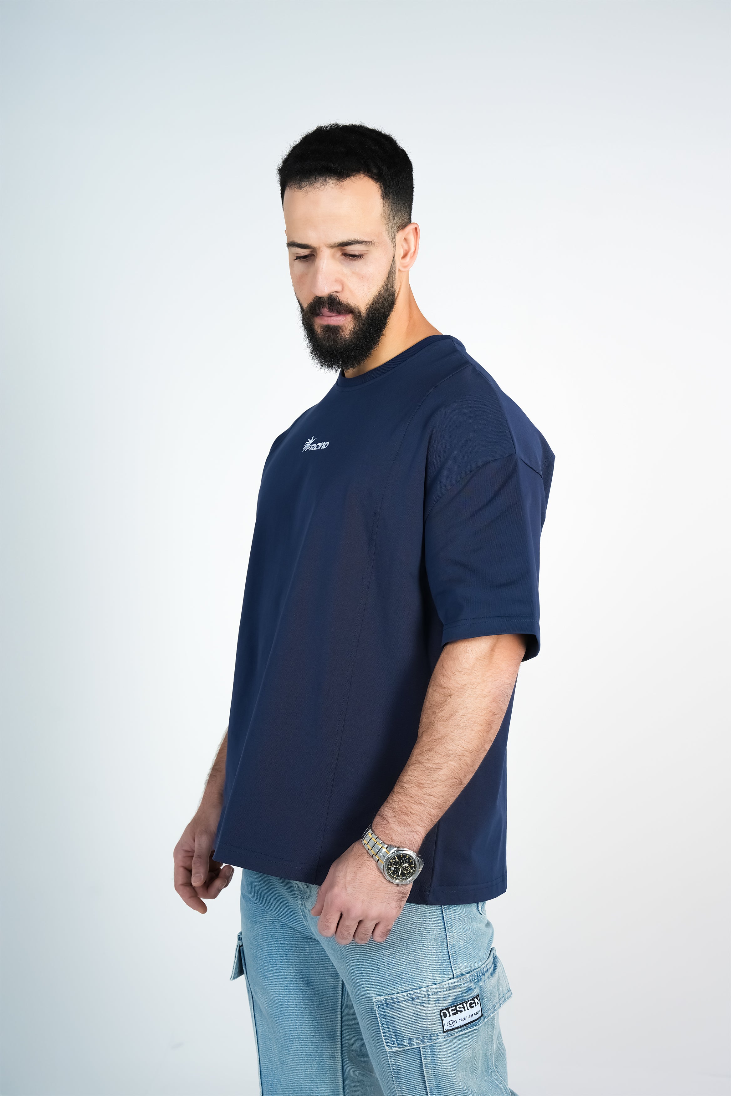 Rooted Oversized Tee | Midnight Navy