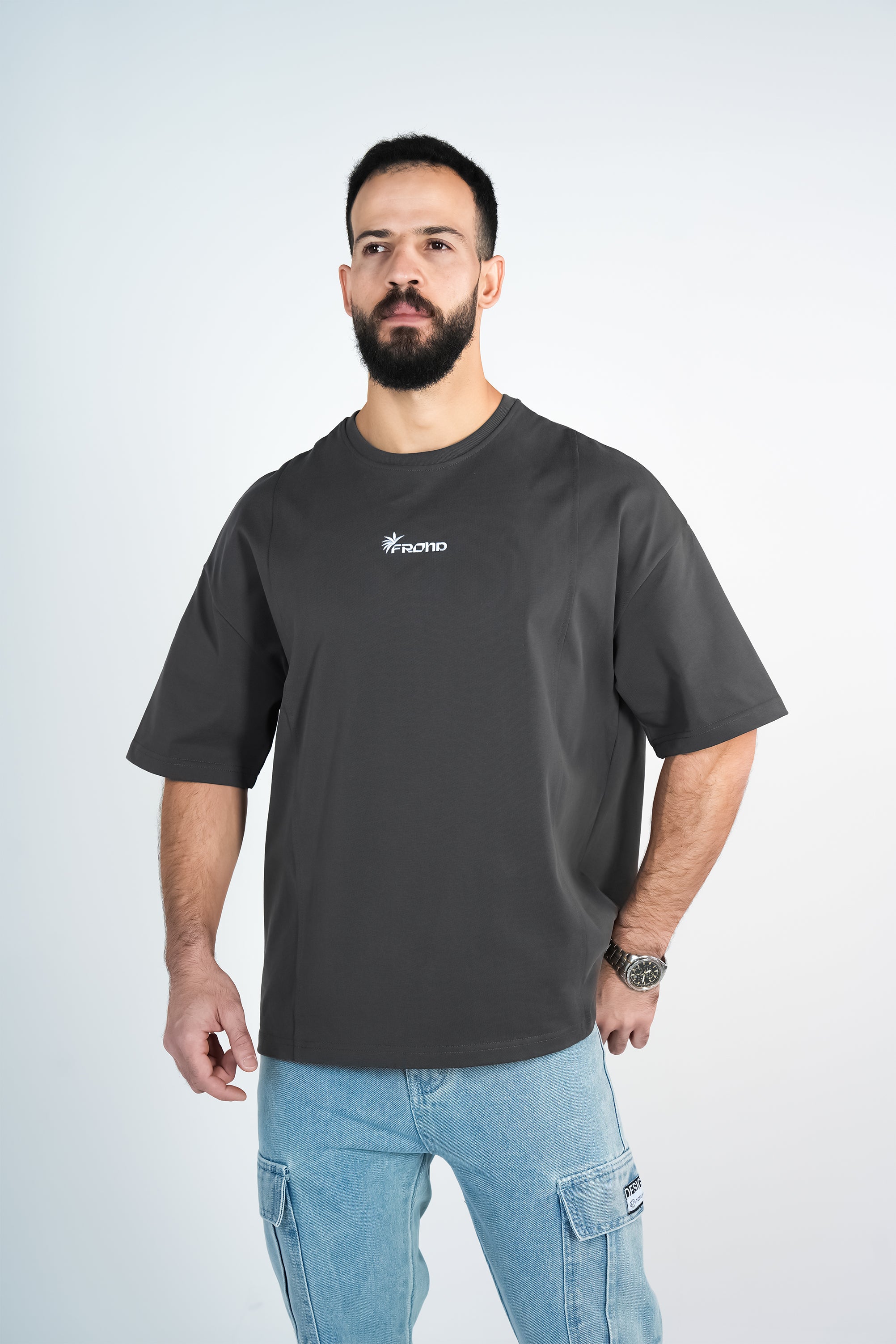 Rooted Oversized Tee | Graphite Gray