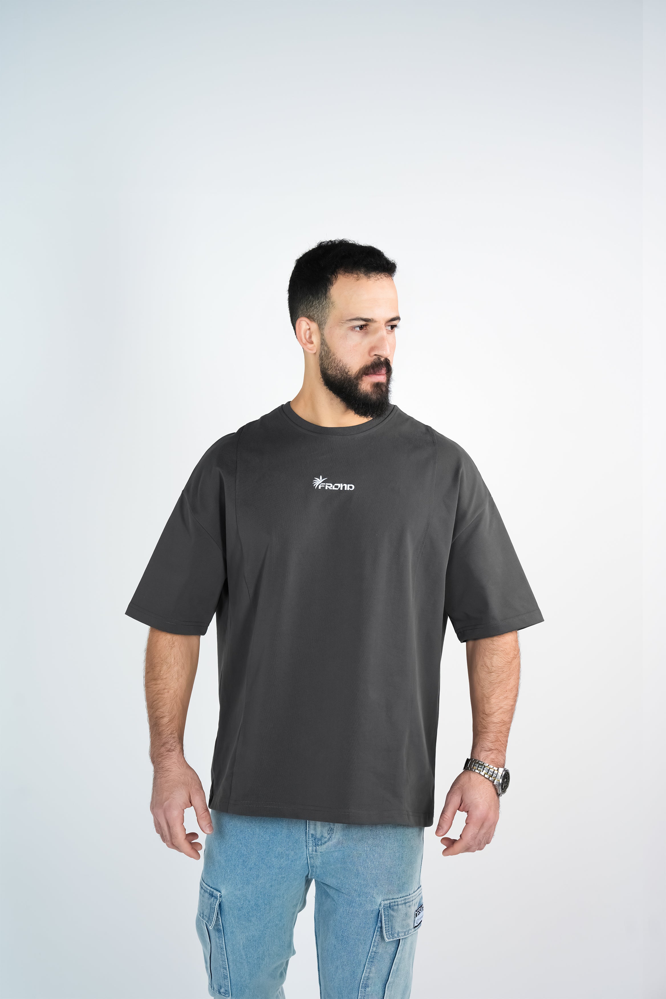 Rooted Oversized Tee | Graphite Gray