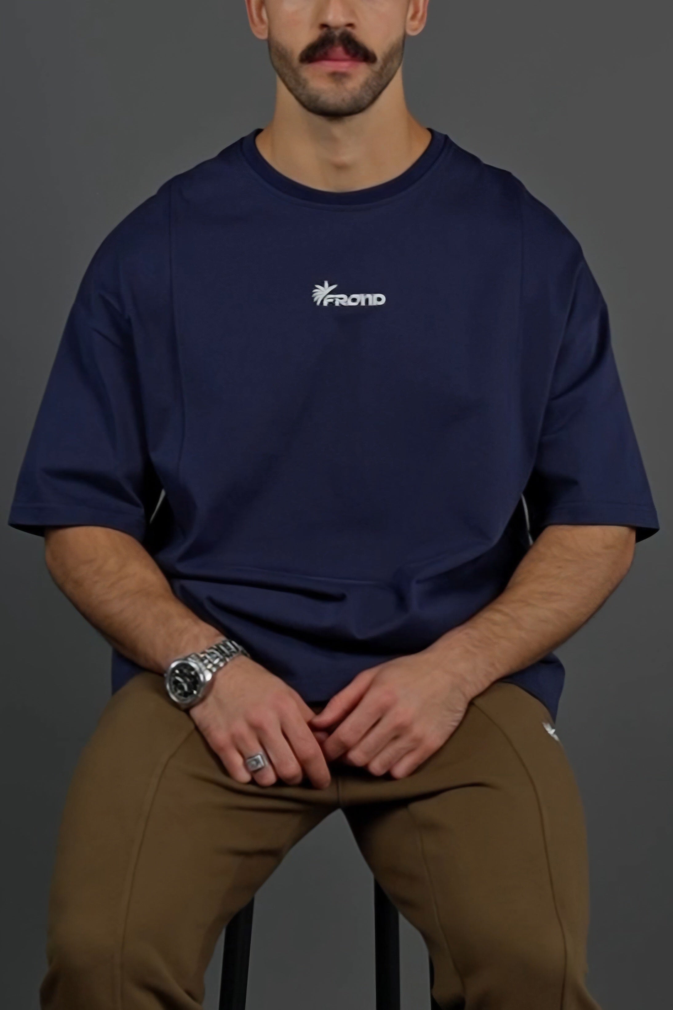 Rooted Oversized Tee | Midnight Navy